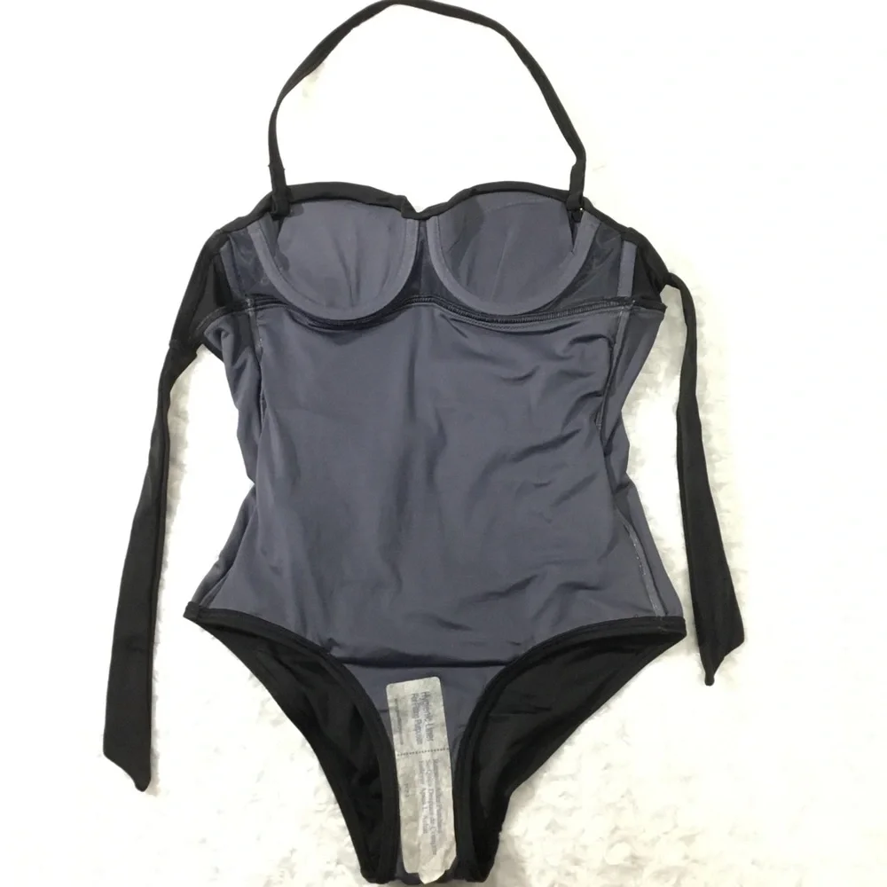 Victoria’s Secret Twist Bandeau Tie Back Retro One-piece Swimsuit Black 32A - Picture 16 of 16
